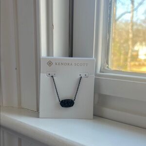 Kendra Scott Black Drusy Pendant Necklace